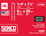 Senco 1/4 in. W X 1-1/2 in. L 18 Ga. Narrow Crown Finish Staples 5000 pk