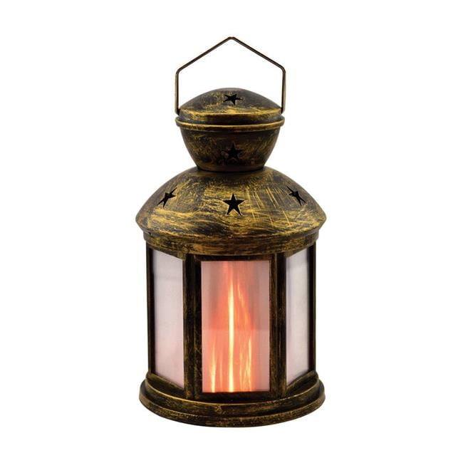 Blazing LEDz 8.5 in. Plastic Colonial Flicker Flame Assorted Flameless Lantern