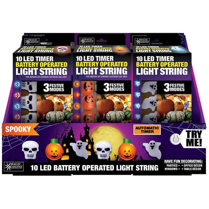 Magic Seasons Assorted 0 in. LED Spooky Light String Halloween Decor