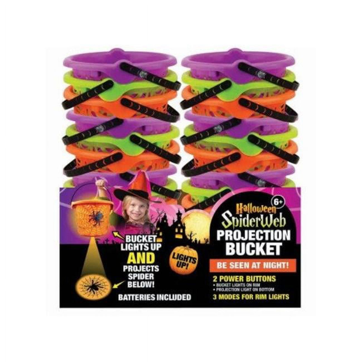Magic Seasons Halloween Spider Web LED Projection Bucket 1 pk