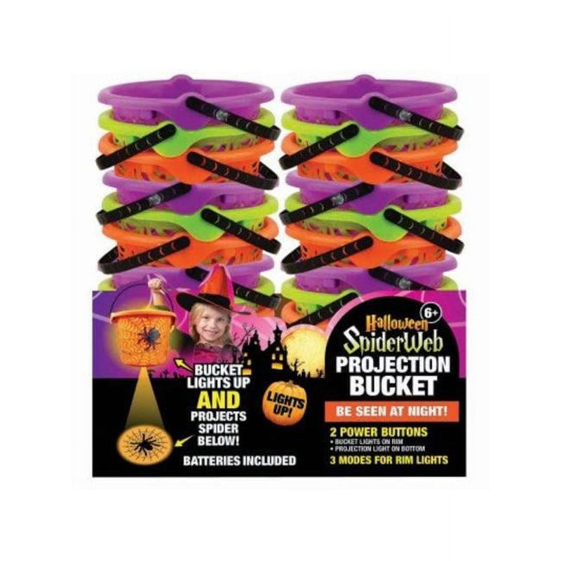 Magic Seasons Halloween Spider Web LED Projection Bucket 1 pk