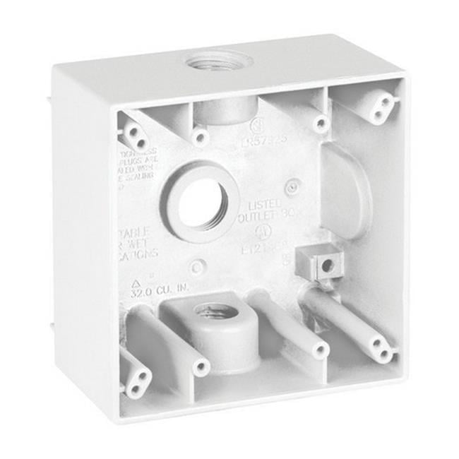 Sigma Engineered Solutions New Work 31 cu in Square Die-Cast Metal 2 gang Weatherproof Box White