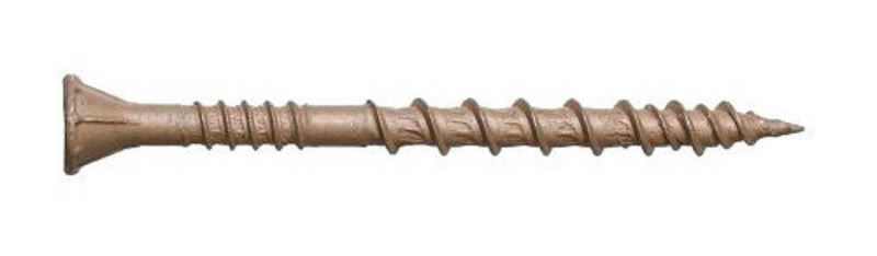 Simpson Strong-Tie Quick Drive No. 10 Sizes X 3 in. L Tan Square Ribbed Flat Head Deck Screws 1000 p