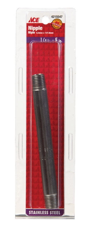 Ace 1/4 in. MPT Stainless Steel 5 in. L Nipple