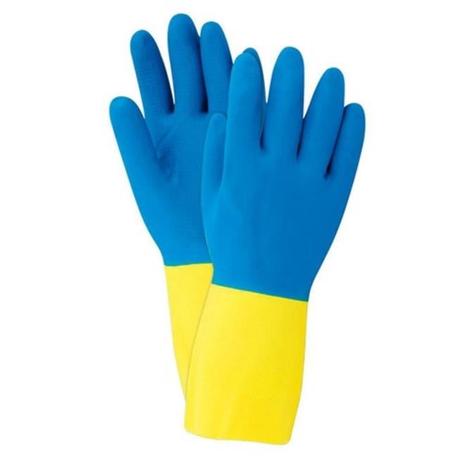 Soft Scrub Neoprene Cleaning Gloves S Blue/Yellow 1 pair