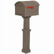 Gibraltar Mailboxes Grand Haven Classic Plastic Post Mount Mocha Mailbox