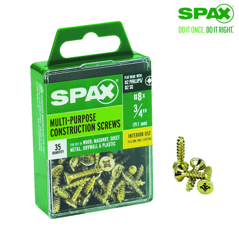 SPAX Multi-Material No. 8 Label X 3/4 in. L Unidrive Flat Head Construction Screws 35 pk