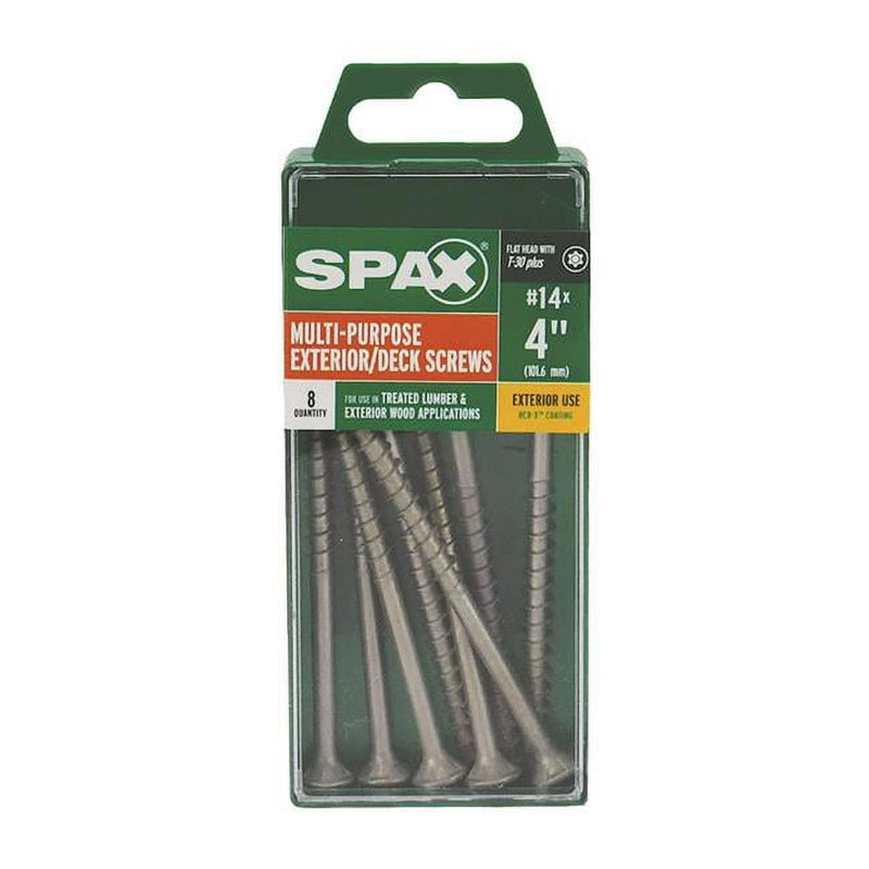 SPAX No. 14 in. X 4 in. L Gray Star Flat Head Deck Screws 8 pk