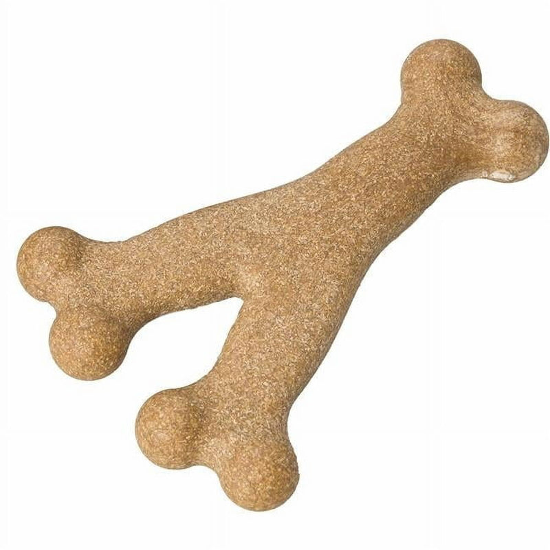 Spot Bam-bones Brown Bamboo Fibers Chicken Flavor Wish Bone Dog Toy 1 pk