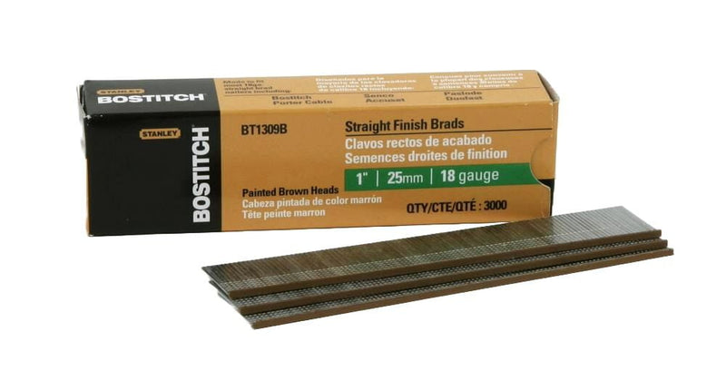 Bostitch 1 in. L X 18 Ga. Straight Strip Coated Brad Nails 3000 pk