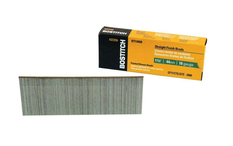 Bostitch 1-3/4 in. L X 18 Ga. Straight Strip Coated Brad Nails 2000 pk