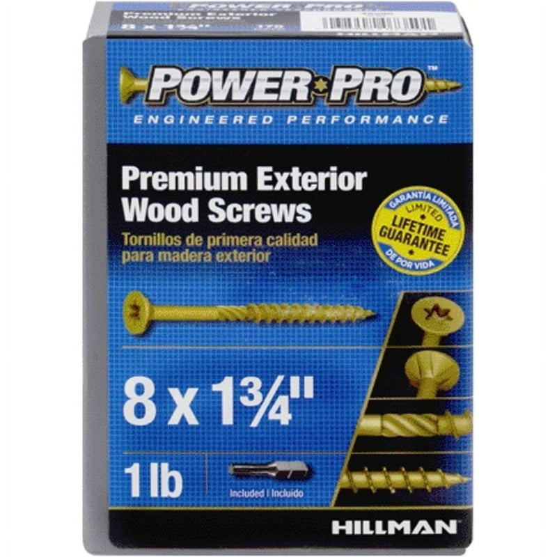 Hillman Power Pro No. 8 X 1-3/4 in. L Star Bronze Ceramic Wood Screws 1 lb 175 pk