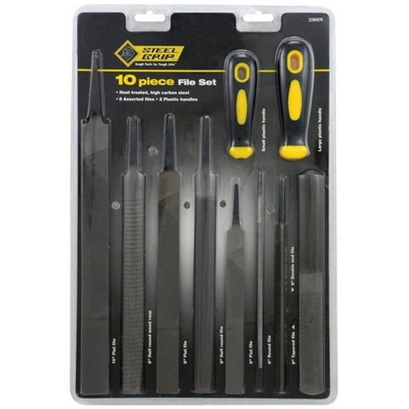 Steel Grip Multiple in. L X 1 in. W High Carbon Steel Assorted File Set 10 pc