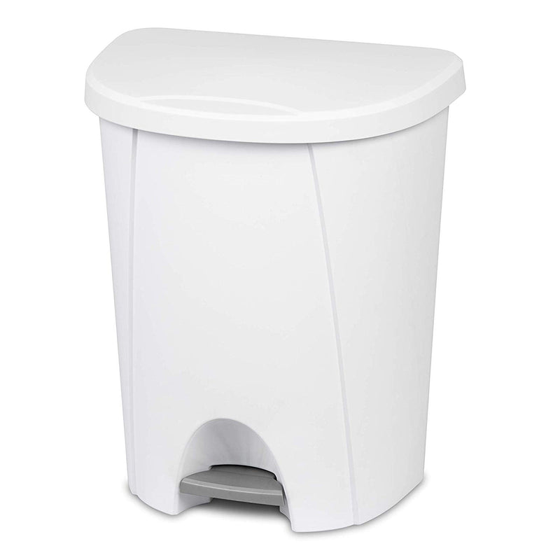 Sterilite 6.6 gal White Polypropylene Step-On Locking Automatic Touchless Wastebasket