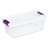 Sterilite 6 qt Clear Latch Storage Box 4.875 in. H X 7.75 in. W X 14.125 in. D Stackable