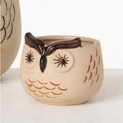 Sullivans Brown Ceramic 3 in. H Owl Planter