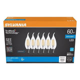 Sylvania Truwave B10 E12 (Candelabra) LED Bulb Daylight 60 Watt Equivalence 6 pk