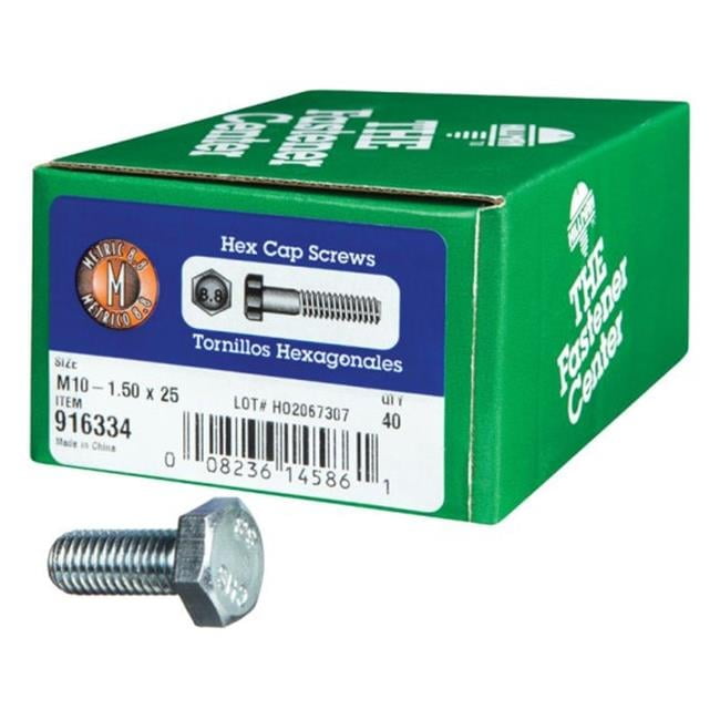Hillman M10-1.50 mm D X 25 mm L Heat Treated Steel Hex Head Cap Screw 40 pk