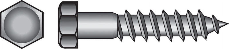 Hillman 5/16 in. X 2-1/2 in. L Hex Hot Dipped Galvanized Steel Lag Screw 100 pk