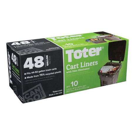 Toter 48 gal Cart Liner Quick Tie 10 pk 2 mil
