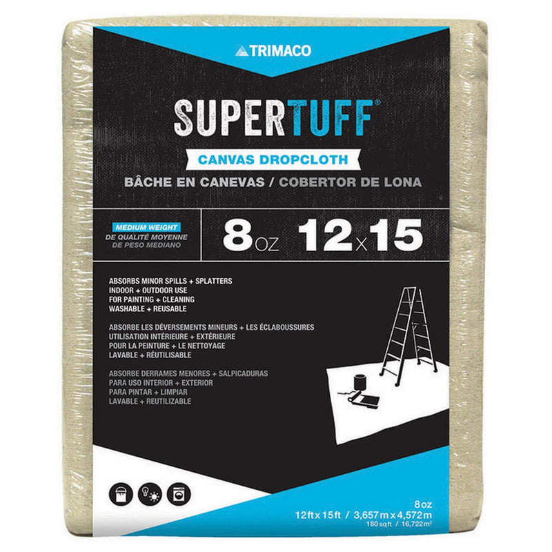 Trimaco SuperTuff 12 ft. W X 15 ft. L 8 oz Canvas Drop Cloth 1 pk