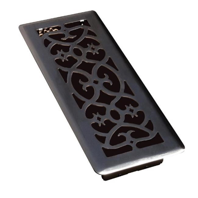 Tru Aire 4 in. H X 10 in. W 1-Way Matte Black Steel Floor Diffuser