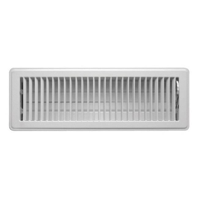 Tru Aire 4 in. H X 14 in. W 2-Way Powder Coat White Steel Floor Register