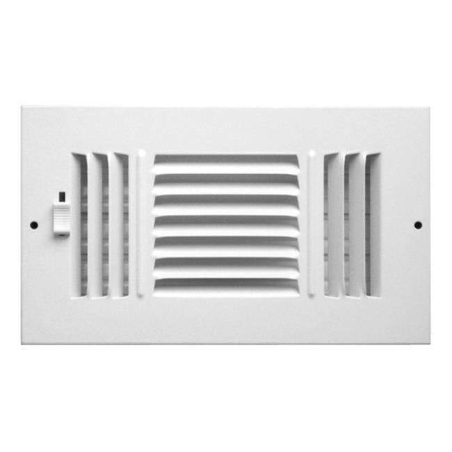 Tru Aire 4 in. H X 8 in. W 3-Way Powder Coat White Steel Wall/Ceiling Register