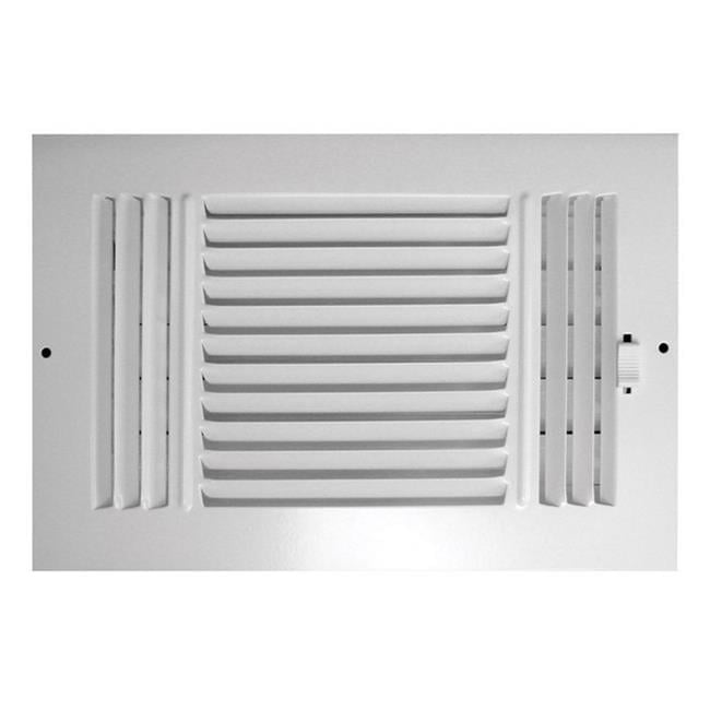 Tru Aire 6 in. H X 12 in. W 3-Way Powder Coat White Steel Wall/Ceiling Register