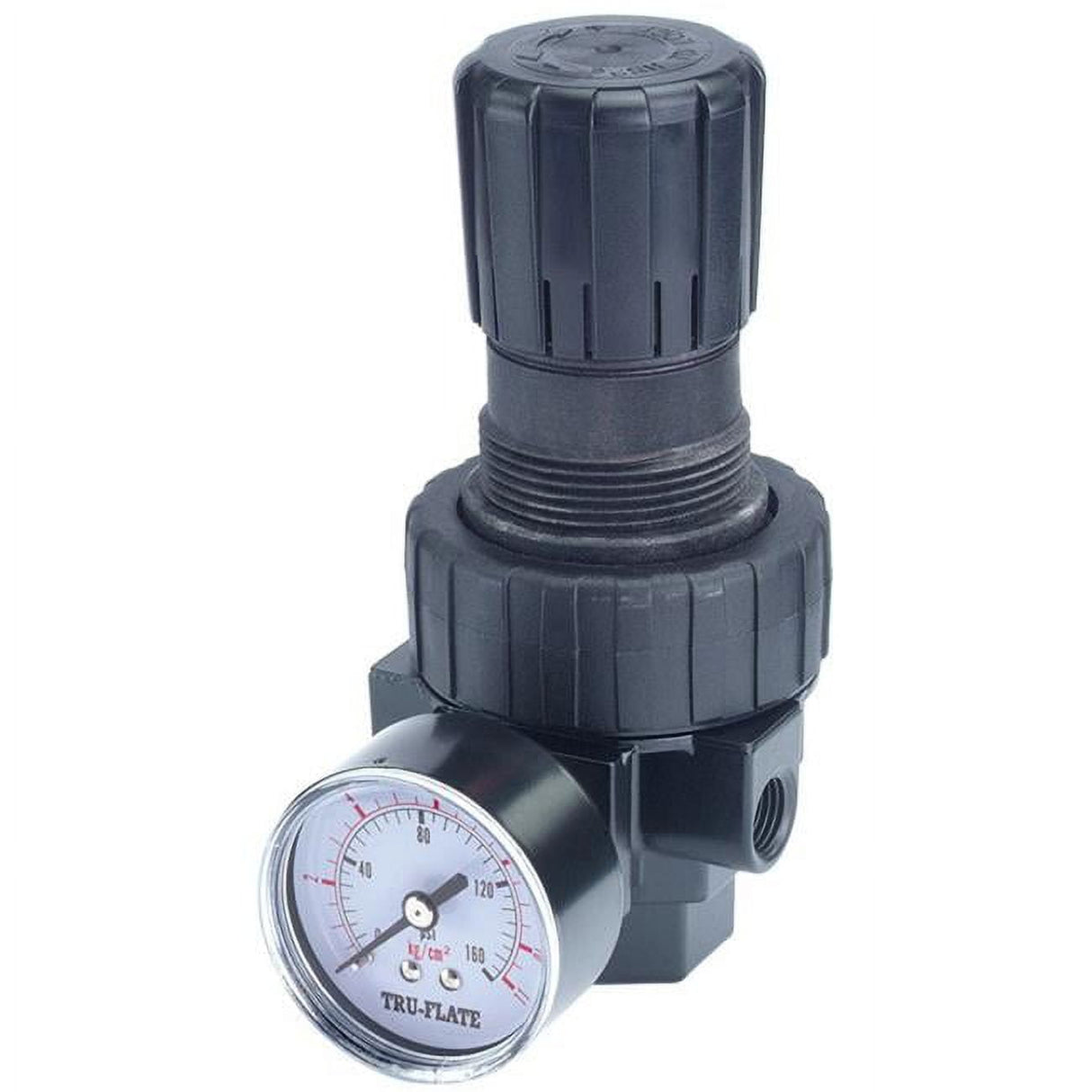 Tru-Flate Plastic Compact Regulator with Gauge 1/4 in. NPT 160 psi 1 pc