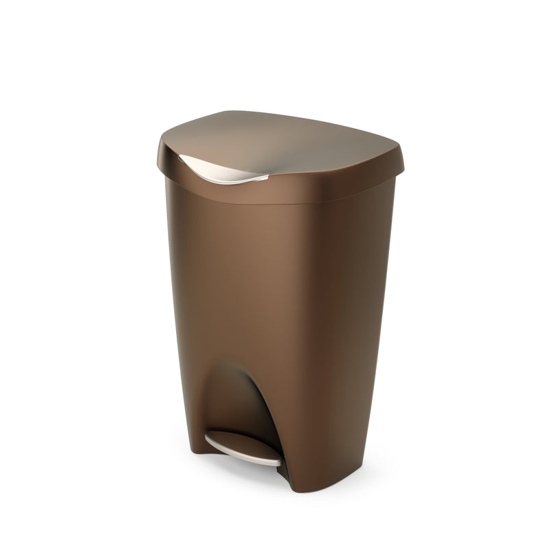 Umbra Brim 13 gal Bronze Plastic Step On Trash Can