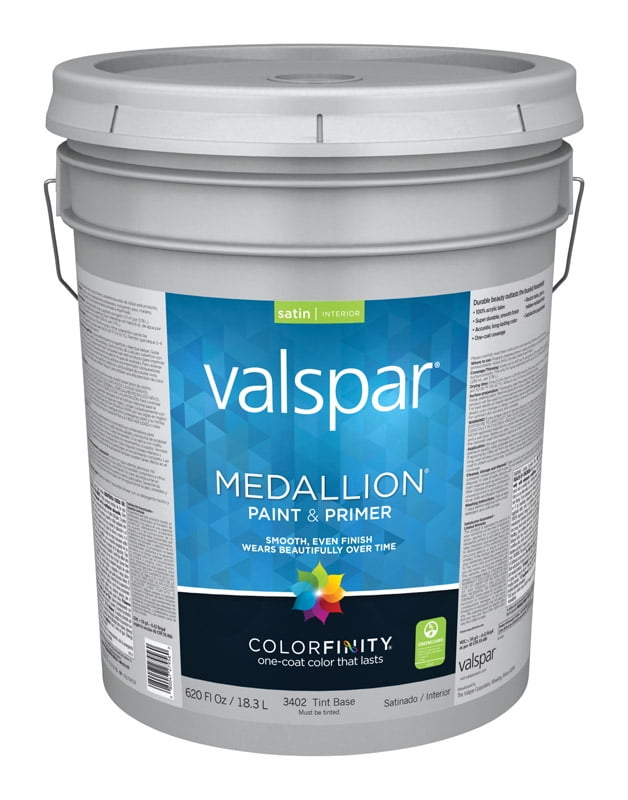 Valspar Medallion Satin Tintable Tint Base Paint Interior 5 gal