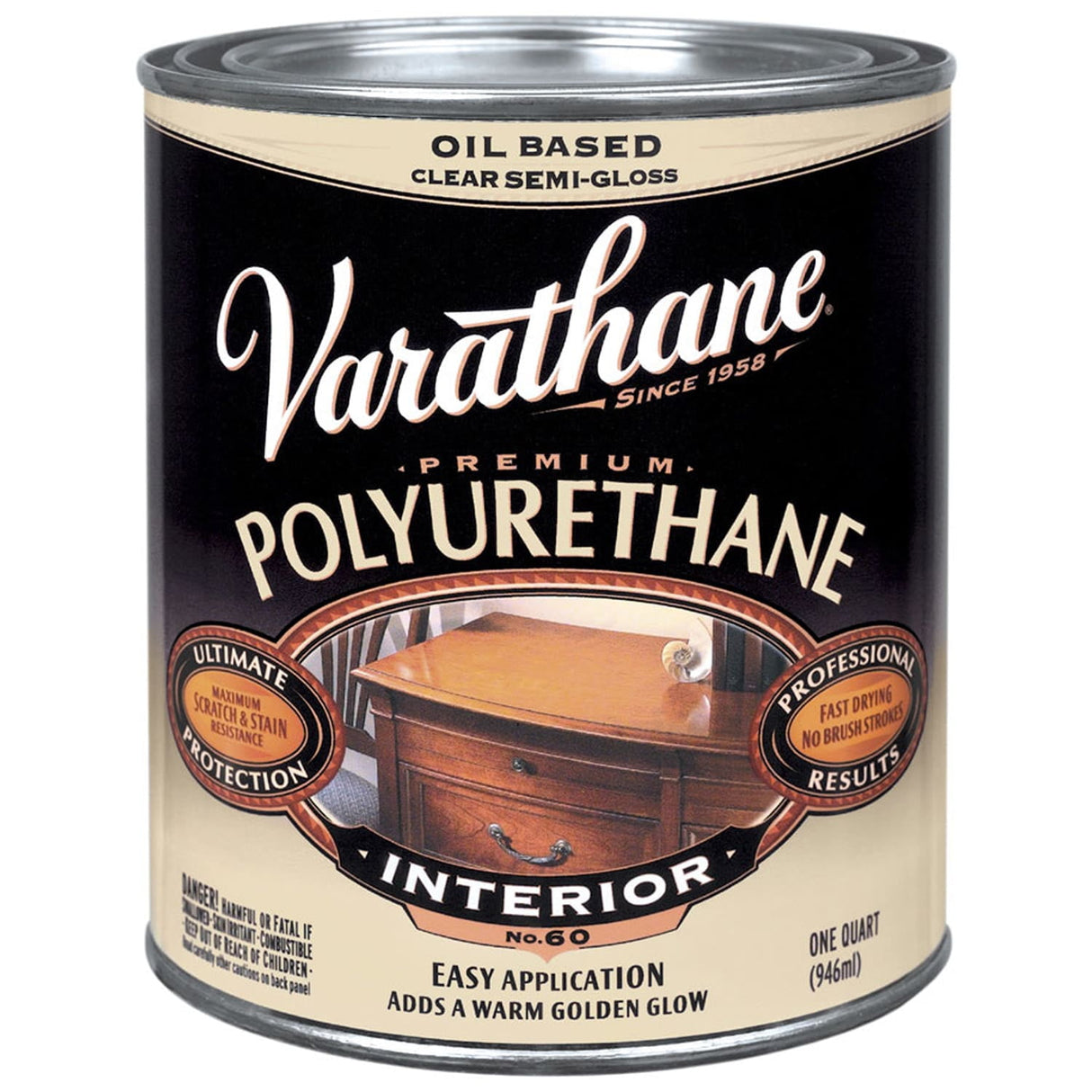 Varathane Premium Semi-Gloss Clear Oil-Based Polyurethane 1 qt