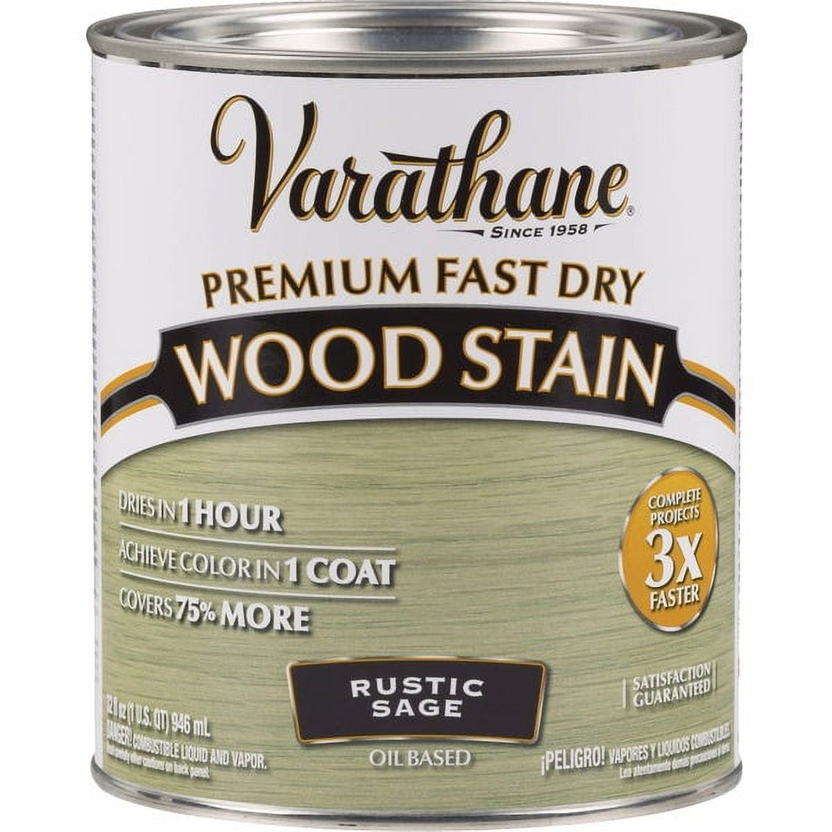 Varathane Semi-Transparent Gloss Rustic Sage Oil-Based Urethane Modified Alkyd Fast Dry Wood Stain 1
