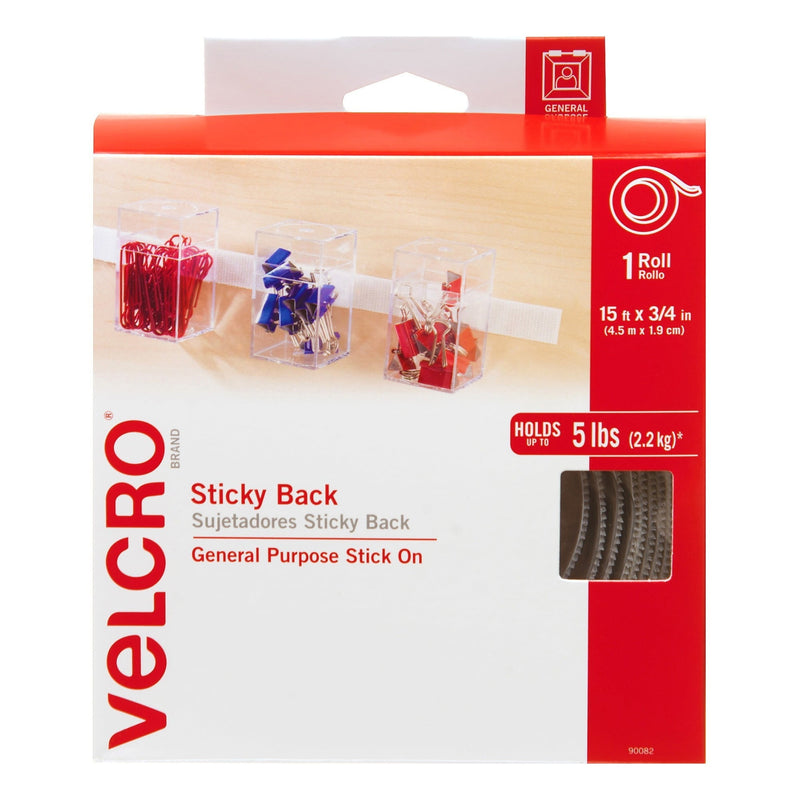 VELCRO Brand Sticky Back Large Nylon Hook and Loop Fastener 180 in. L 1 pk