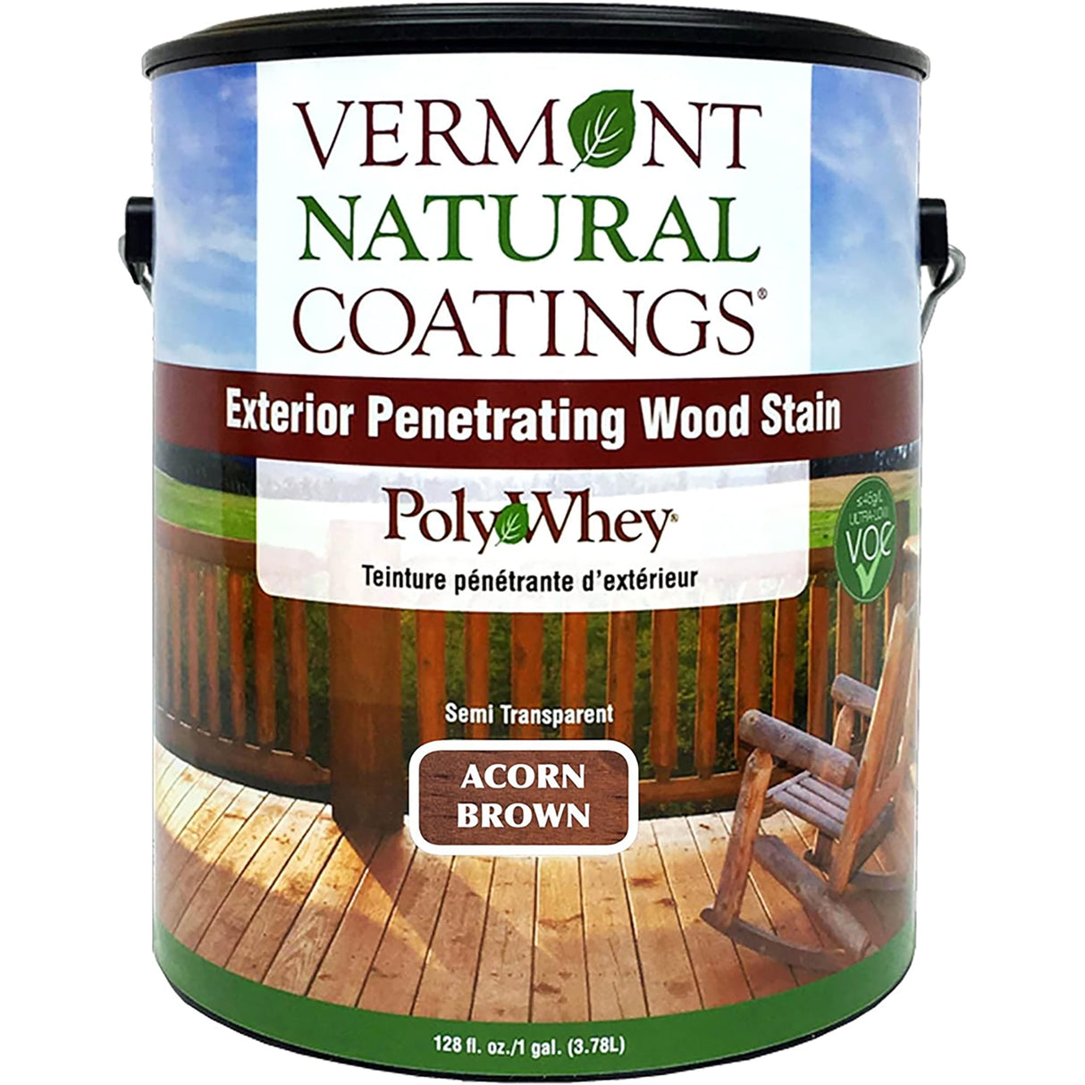 Vermont Natural Coatings PolyWhey Semi-Transparent Matte Acorn Brown Water-Based Penetrating Waterbo