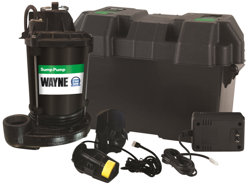 Wayne 1/2 HP 2,500 gph Cast Iron Reed Switch Battery Submersible Backup Sump Pump