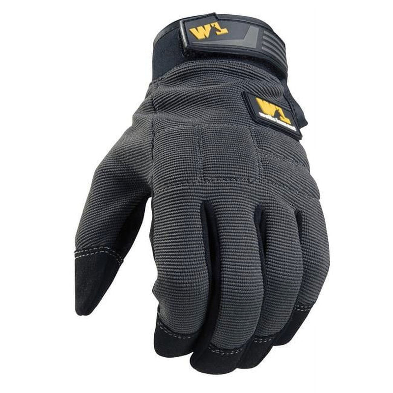 Wells Lamont Men's Indoor/Outdoor FX3 Work Gloves Black/Gray L 3 pair