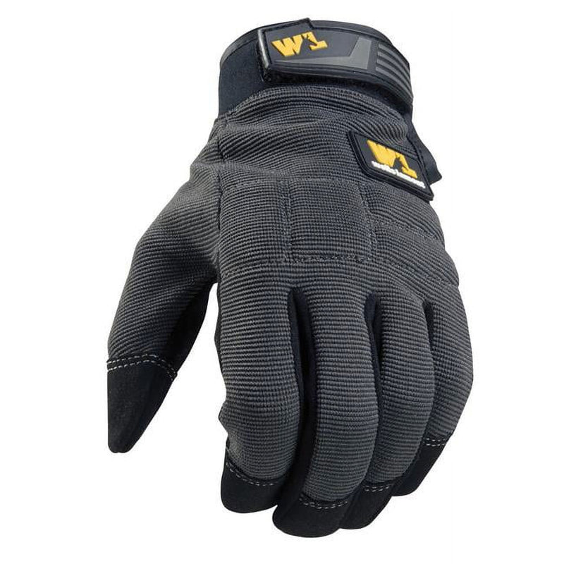 Wells Lamont Men's Indoor/Outdoor FX3 Work Gloves Black/Gray M 3 pk