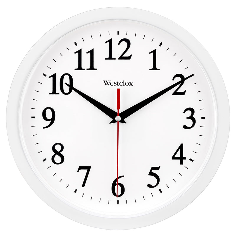 Westclox 10 in. L X 10 in. W Indoor Classic Analog Wall Clock Plastic White