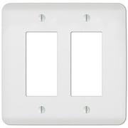 Amerelle Capri Paintable Textured White 2 gang Stamped Steel Decorator Wall Plate 1 pk