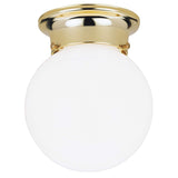 Westinghouse 7-1/4 in. H X 6 in. W X 6 in. L Polished Brass White Ceiling Light