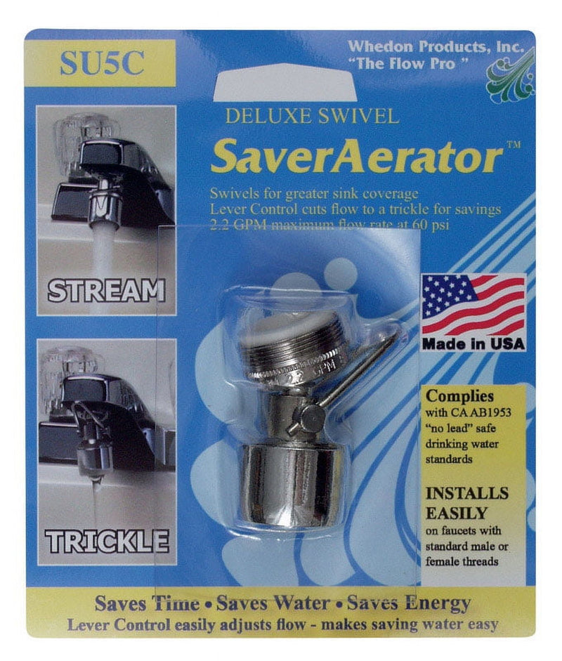 Whedon SaverAerator Dual Thread 15/16 in.-27M x 55/64 in.-27F Chrome Plated Swivel Aerator