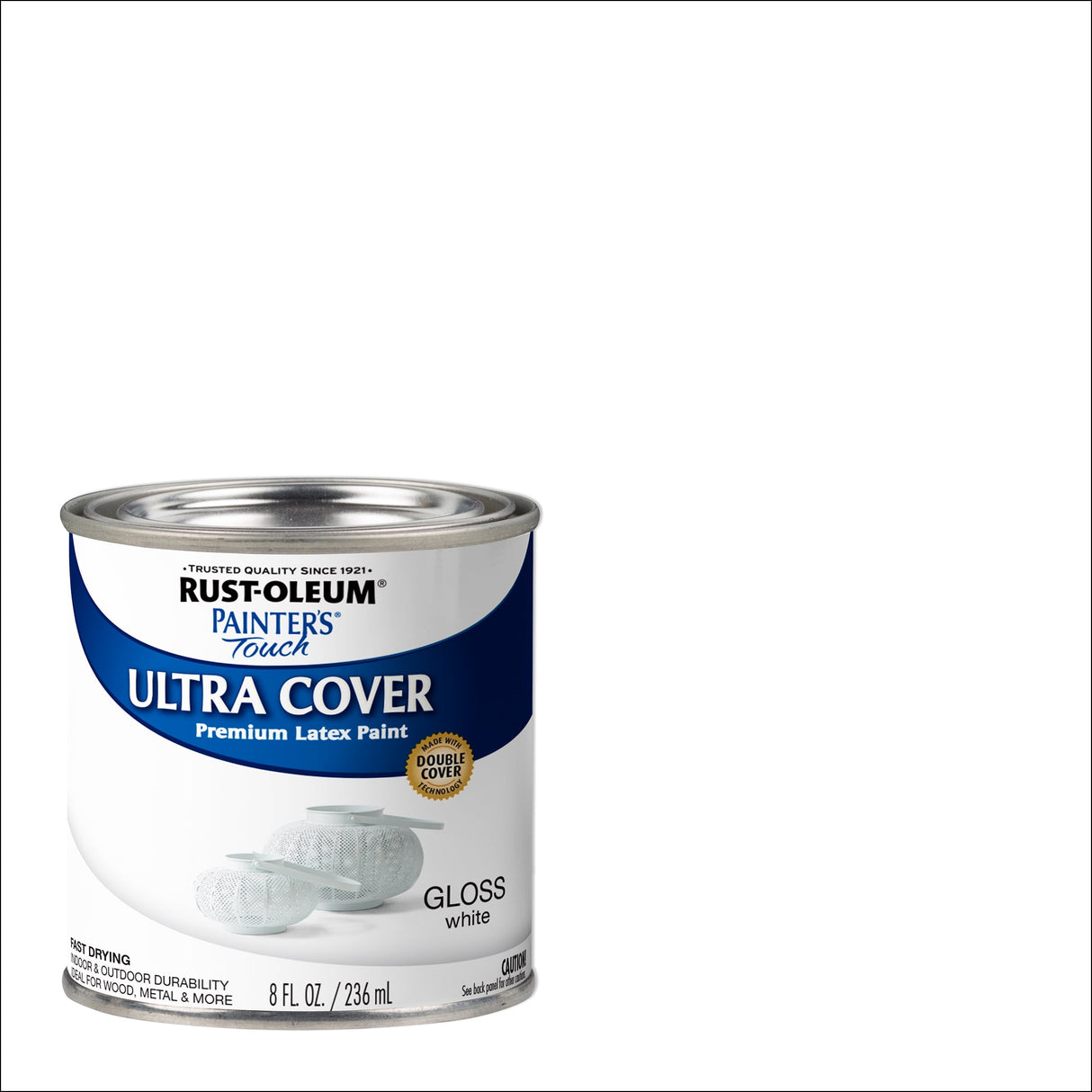 Rust-Oleum Painters Touch Gloss White Water-Based Ultra Cover Paint Exterior and Interior 0.5 pt