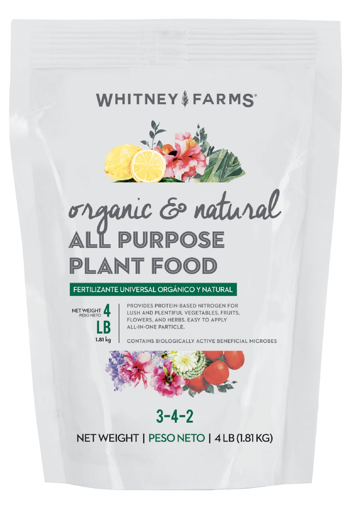 Whitney Farms Organic Granules All Purpose Plant Food 4 lb