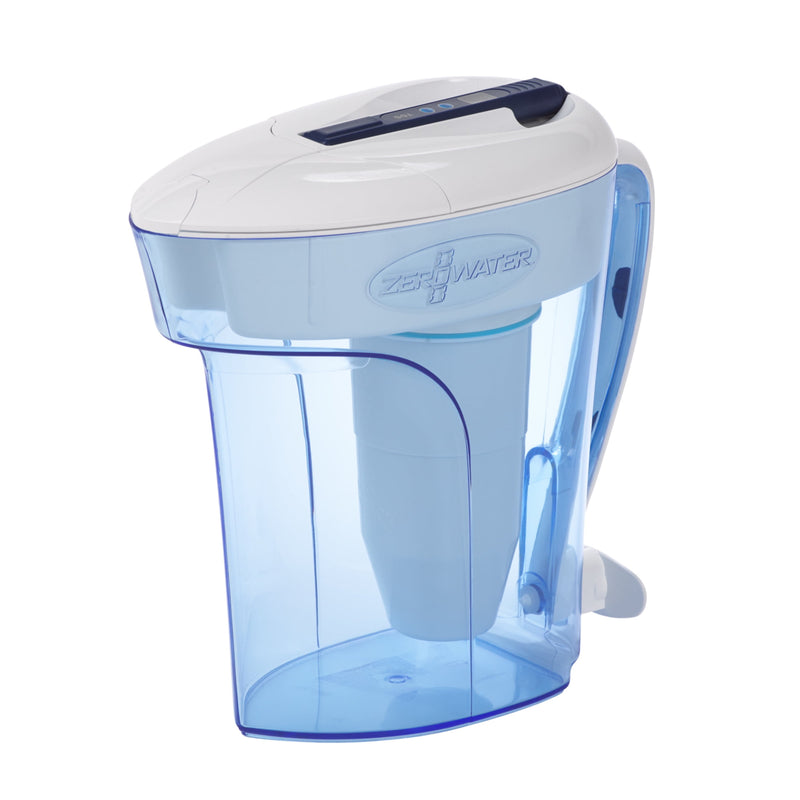 ZeroWater Ready-Pour 12 cups Blue Water Filtration Pitcher