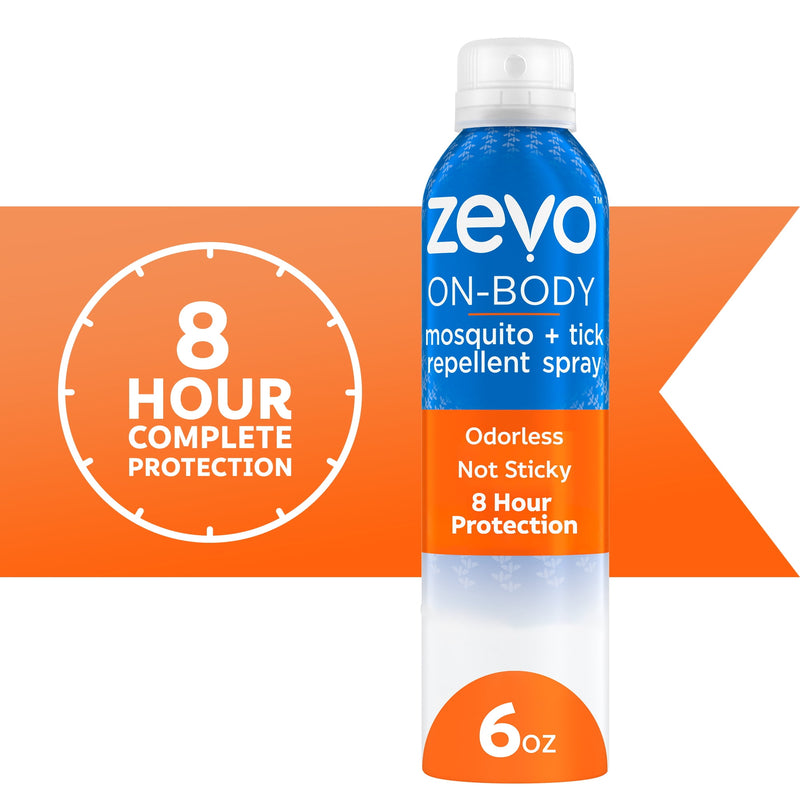 Zevo On-Body Aerosol Spray Insect Repellent Liquid For Mosquitoes/Ticks 6 oz