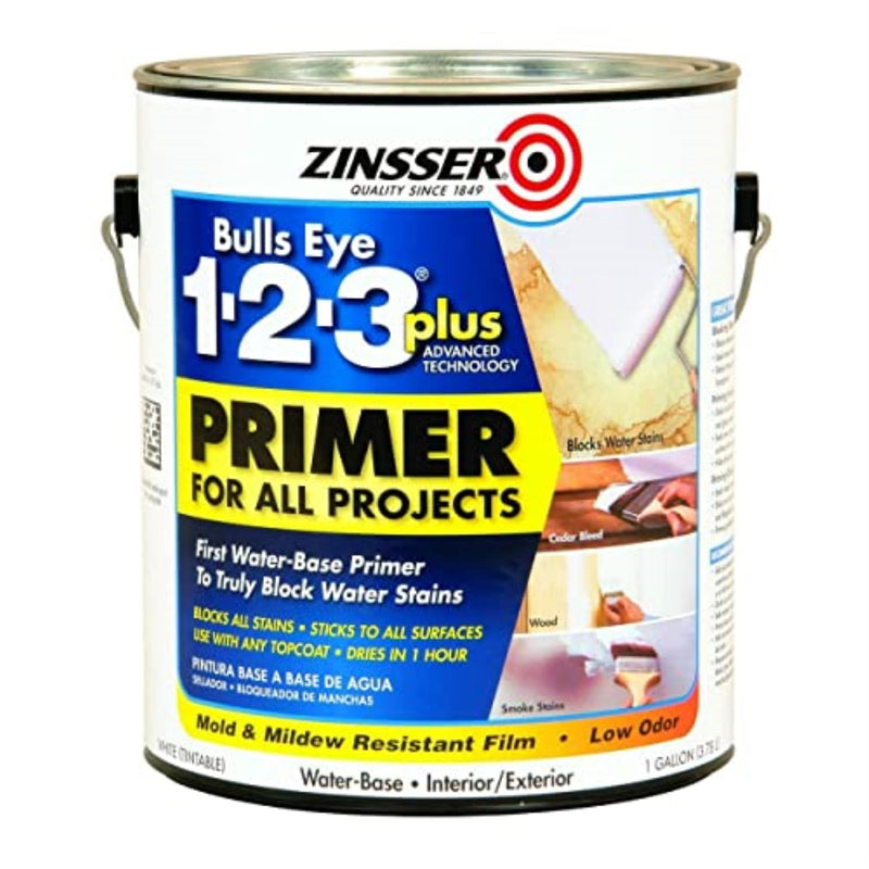 Zinsser Bulls Eye 123 Plus White Water-Based Acrylic Primer 1 gal