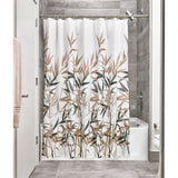 InterDesign Anzu 72 in. H X 72 in. W Black/Tan Natural Bamboo Shower Curtain Polyester