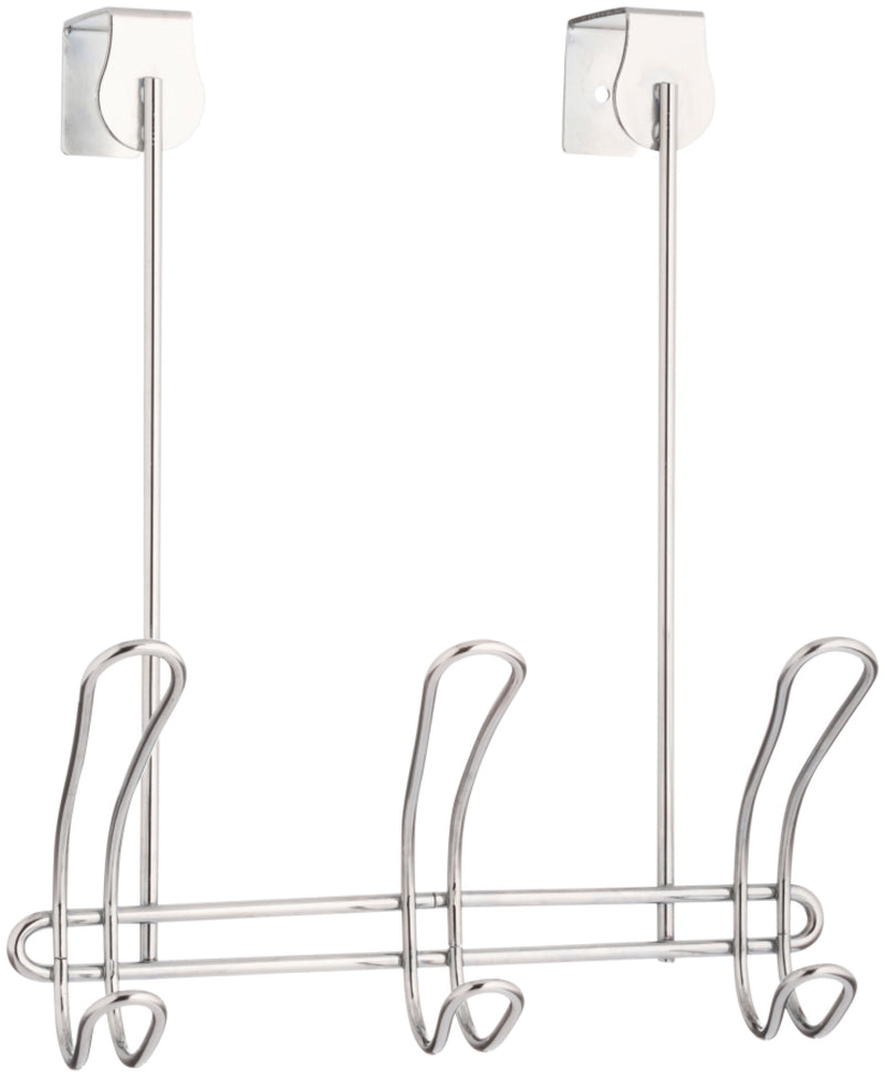 iDesign 11 in. L Chrome Silver Steel Medium Classico Over-the-Door 3-Hook Rack 1 pk